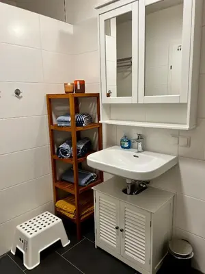 Ein Badezimmer in der Unterkunft Ferienwohnung im Sonnendorf Öblarn