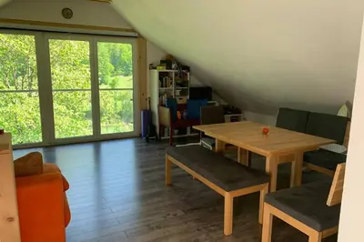 Ein Sitzbereich in der Unterkunft Unterkunft mit Aussicht in Bad Ischl