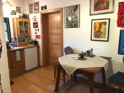 Küche/Küchenzeile in der Unterkunft Wohnstudio in umgebauter Scheune
