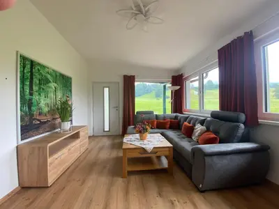 Ein Sitzbereich in der Unterkunft Auszeit Salzkammergut Appartements