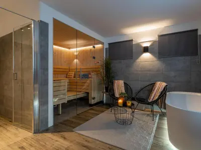 Ein Sitzbereich in der Unterkunft Chalet Hirschblick