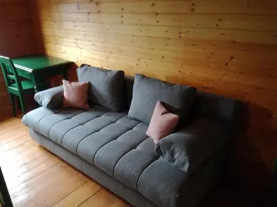 Ein Sitzbereich in der Unterkunft Berghütte Reissnerhof