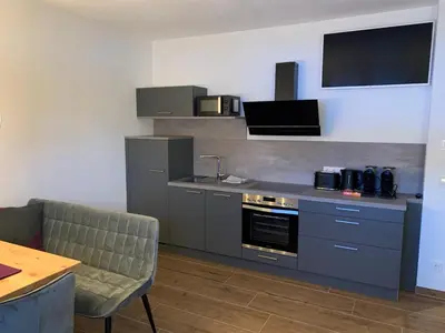 Küche/Küchenzeile in der Unterkunft Appartments Zirbennest