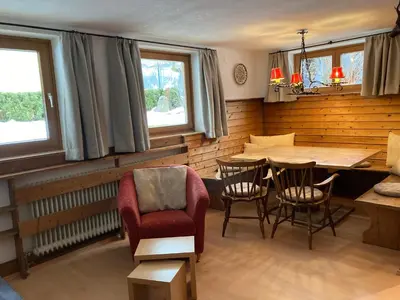 Ein Sitzbereich in der Unterkunft Appartementhaus Grocke