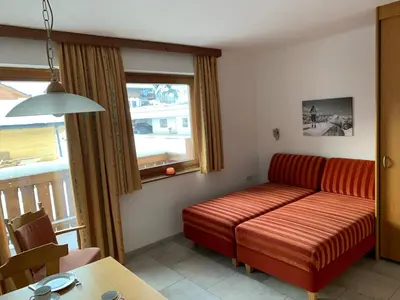 Ein Sitzbereich in der Unterkunft Appartementhaus Grocke