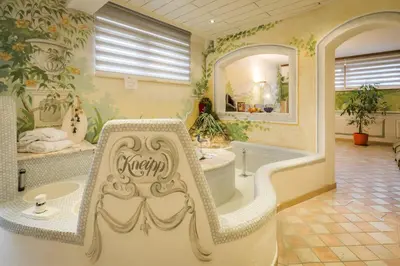 Ein Badezimmer in der Unterkunft Ferienhotel Gewürzmühle