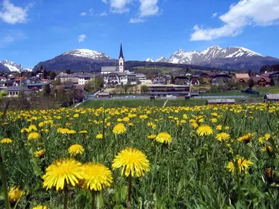 Ein allgemeiner Bergblick oder ein Berglick von der Ferienwohnung aus