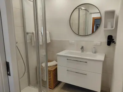 Ein Badezimmer in der Unterkunft Appartementhaus Fritz-Rosenkranz