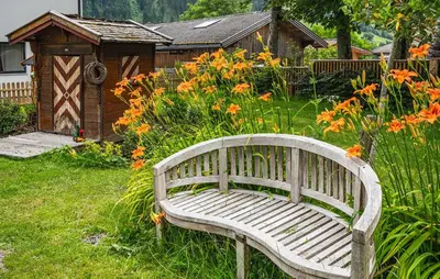 Ein Garten an der Unterkunft Attraktive Ferienwohnung Wagr