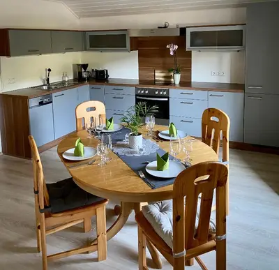 Küche/Küchenzeile in der Unterkunft Apartment Bergfeeling