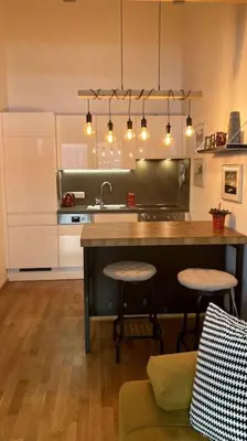 Küche/Küchenzeile in der Unterkunft Apartment Hucklehaus