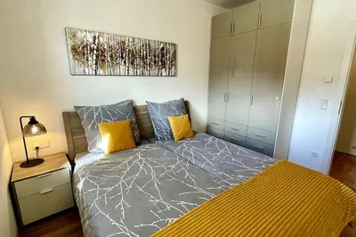 Ein Bett oder Betten in einem Zimmer der Unterkunft Apartment Hucklehaus