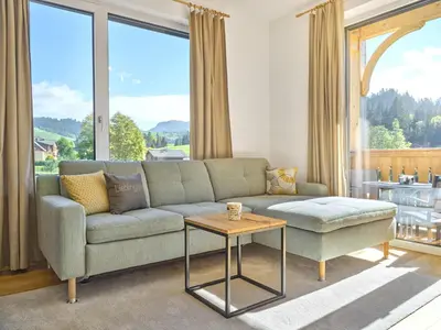 Ein Sitzbereich in der Unterkunft Panorama Lodge Auszeit 205