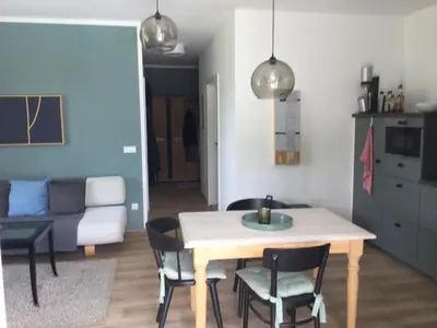 Küche/Küchenzeile in der Unterkunft STEINERGUT Gartenwohnung 1
