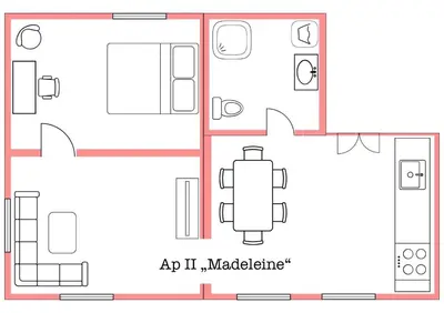 Grundriss der Unterkunft Apartment Mona´s Home