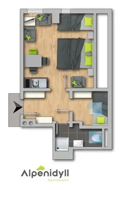 Grundriss der Unterkunft City Life 3 by Alpenidyll Apartments