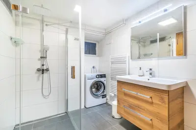 Ein Badezimmer in der Unterkunft Ferienhaus Alte Mühle Hohentauern
