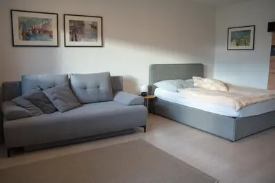 Ein Bett oder Betten in einem Zimmer der Unterkunft Apartment Seezeit