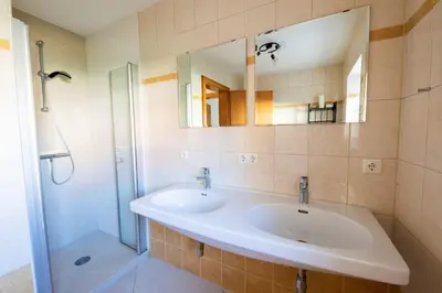 Ein Badezimmer in der Unterkunft Ferienhof Pacher