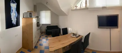 Küche/Küchenzeile in der Unterkunft Ferienwohnung Schmid
