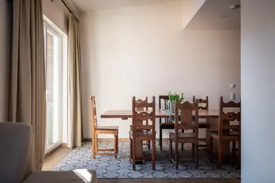 Ein Sitzbereich in der Unterkunft Penthouse „Das Besenhaus“