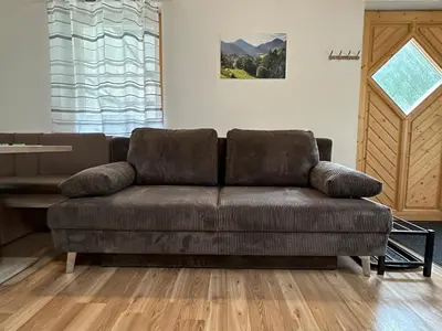 Ein Sitzbereich in der Unterkunft Chalet Falkenstein