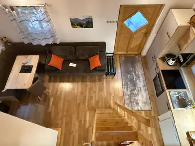 Ein Sitzbereich in der Unterkunft Chalet Falkenstein