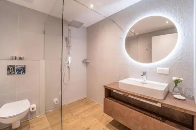 Ein Badezimmer in der Unterkunft das mondsee