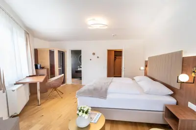 Ein Bett oder Betten in einem Zimmer der Unterkunft das mondsee