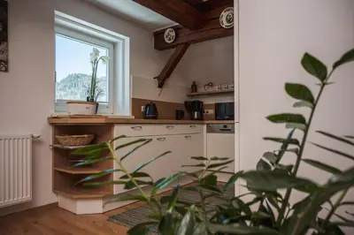 Küche/Küchenzeile in der Unterkunft Altes Pfarrhaus