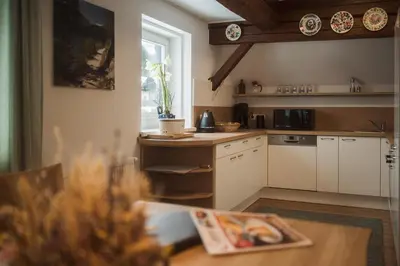 Küche/Küchenzeile in der Unterkunft Altes Pfarrhaus