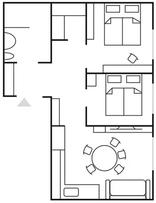 Grundriss der Unterkunft Modern Apartment, Full Kitchen, for 6
