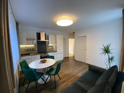 Küche/Küchenzeile in der Unterkunft Living8-Appartements