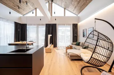 Ein Sitzbereich in der Unterkunft GRIMMINGlofts