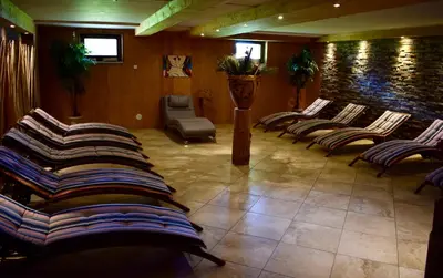 Ein Sitzbereich in der Unterkunft Gosau Apartment 307