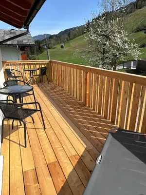 Ein Balkon oder eine Terrasse in der Unterkunft Zeffererhof