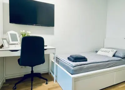 TV/Unterhaltungsangebot in der Unterkunft Luxury - Apartment mit Balkon in Seenähe