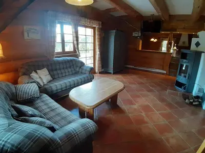 Ein Sitzbereich in der Unterkunft Schönberghütte