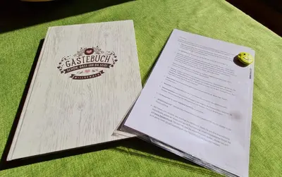 Ein Zertifikat, Auszeichnung, Logo oder anderes Dokument, das in der Unterkunft Haus Emmy - Urlaub bei Freunden ausgestellt ist