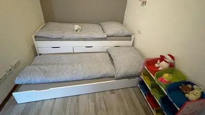Ein Bett oder Betten in einem Zimmer der Unterkunft Haus am Soleweg