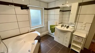 Ein Badezimmer in der Unterkunft Haus am Soleweg