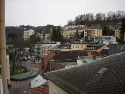 Ein allgemeiner Blick auf Gmunden oder ein Stadtblick von der Ferienwohnung aus