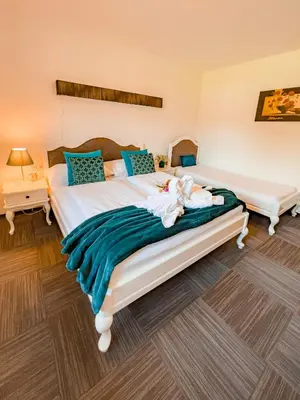 Ein Bett oder Betten in einem Zimmer der Unterkunft Appartements-Dalila