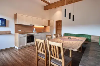 Küche/Küchenzeile in der Unterkunft Appartment Ransburggut