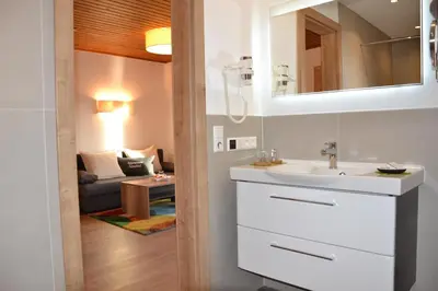 Ein Badezimmer in der Unterkunft Alpenblick Apartments