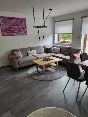 Ein Sitzbereich in der Unterkunft Haus Hamburg