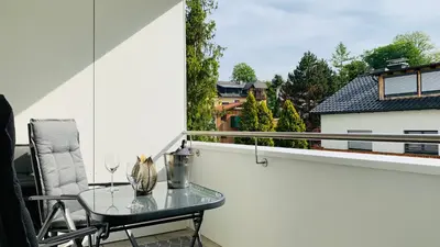 Ein Balkon oder eine Terrasse in der Unterkunft Ferienwohnung Mühlwang