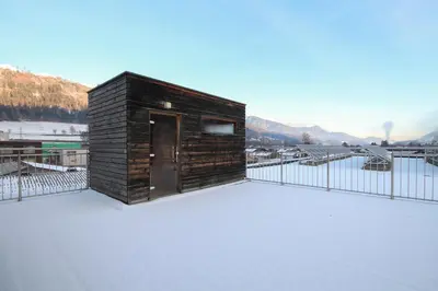 Ein allgemeiner Bergblick oder ein Berglick von der Ferienwohnung aus