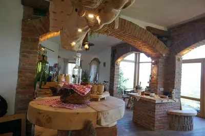 Ein Sitzbereich in der Unterkunft Hainererhof