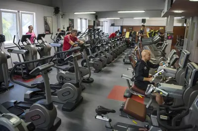 Das Fitnesscenter und/oder die Fitnesseinrichtungen in der Unterkunft Apartment Dachstein nahe Zentrum